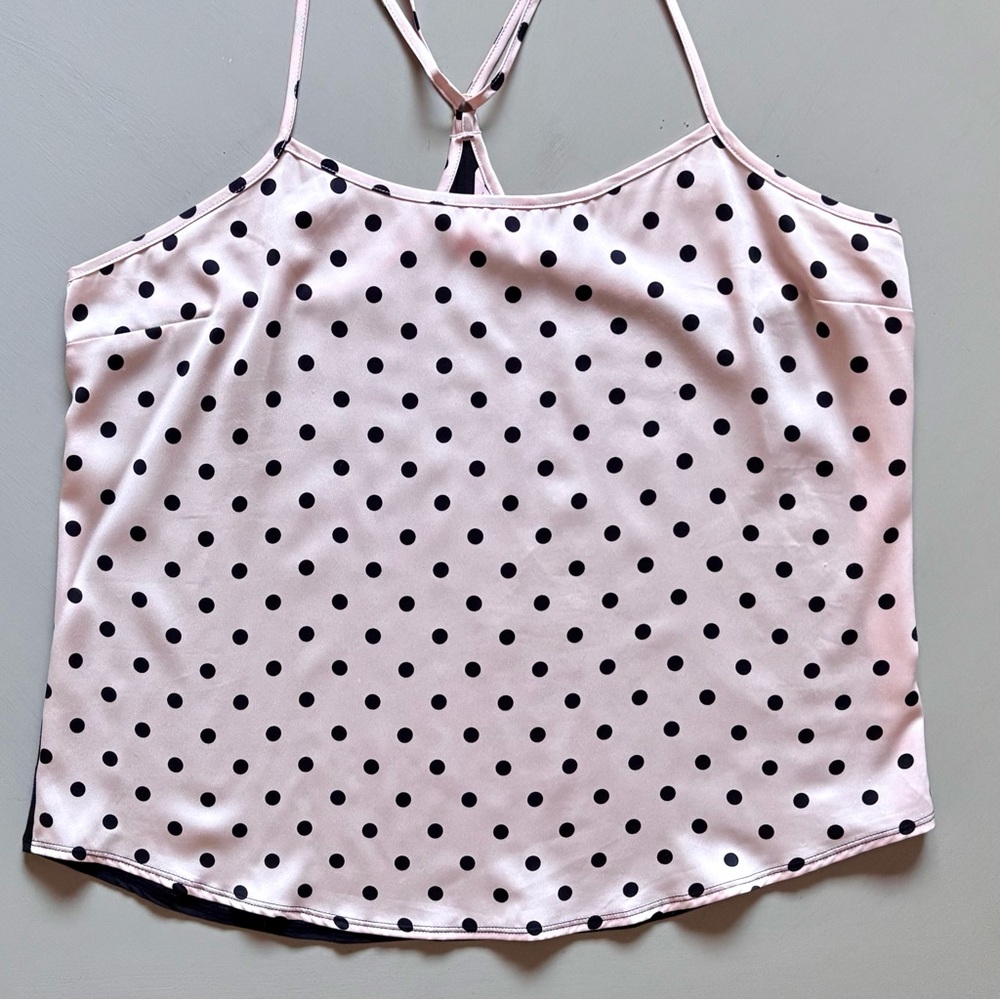 VICTORIA’S SECRET Satin Polka Dot Adjustable Racerback Cami Tank Sleepwear